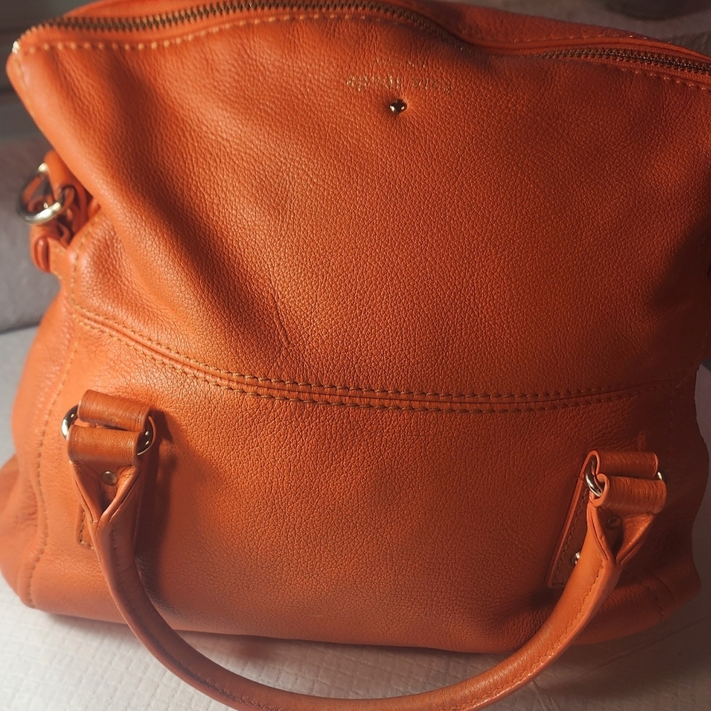 Kate Spade Cobble Hill Small Leslie Convertible Bag GUC Pumpkin Orange - Picture 5 of 16
